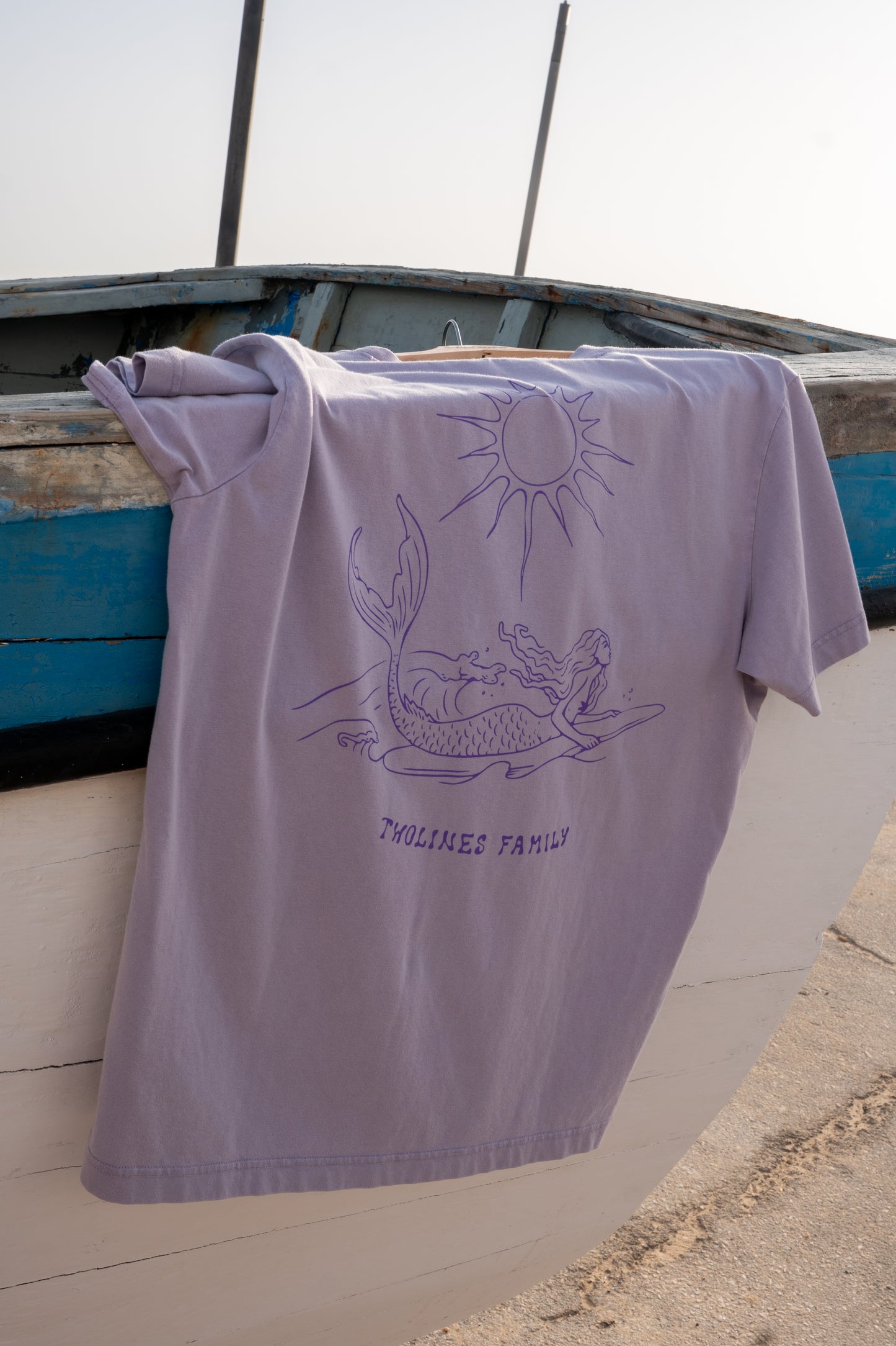 T-Shirt Twolines - Mermaid Surfer Lavanda