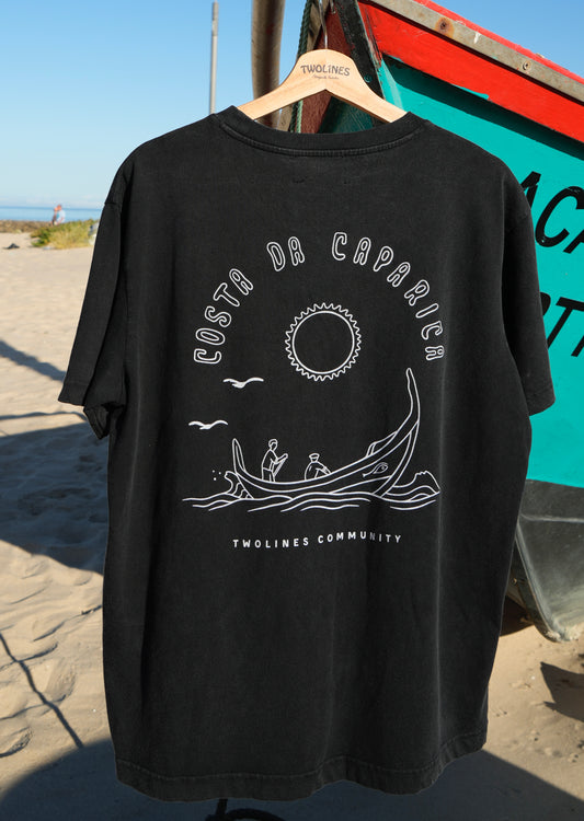 T-Shirt Twolines - costa da caparica black