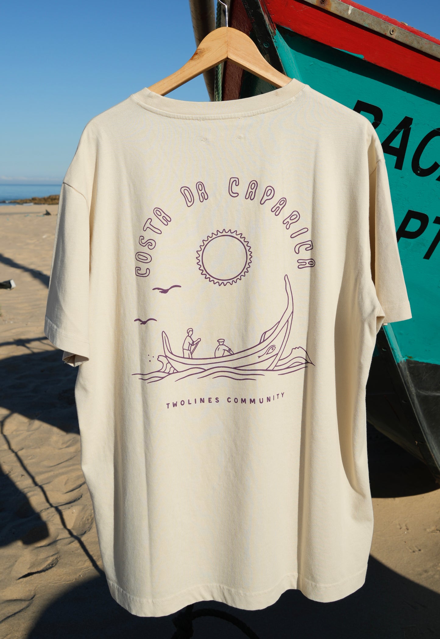 T-Shirt Twolines - costa da caparica / sand
