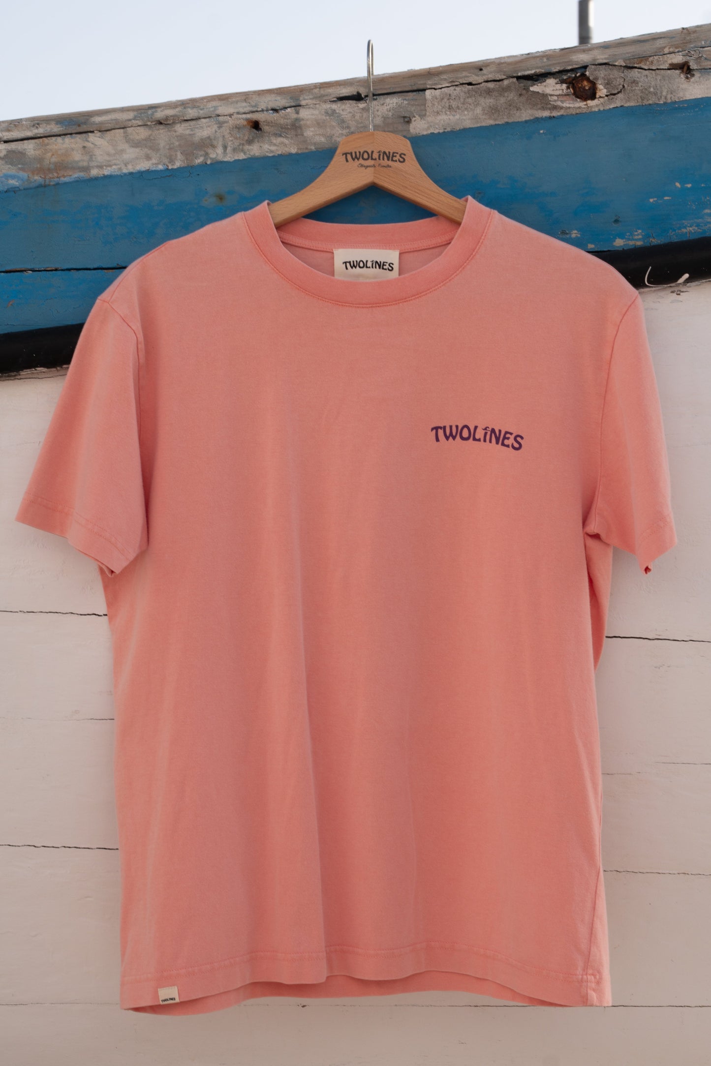 T-Shirt Twolines - caparica single fin / pink