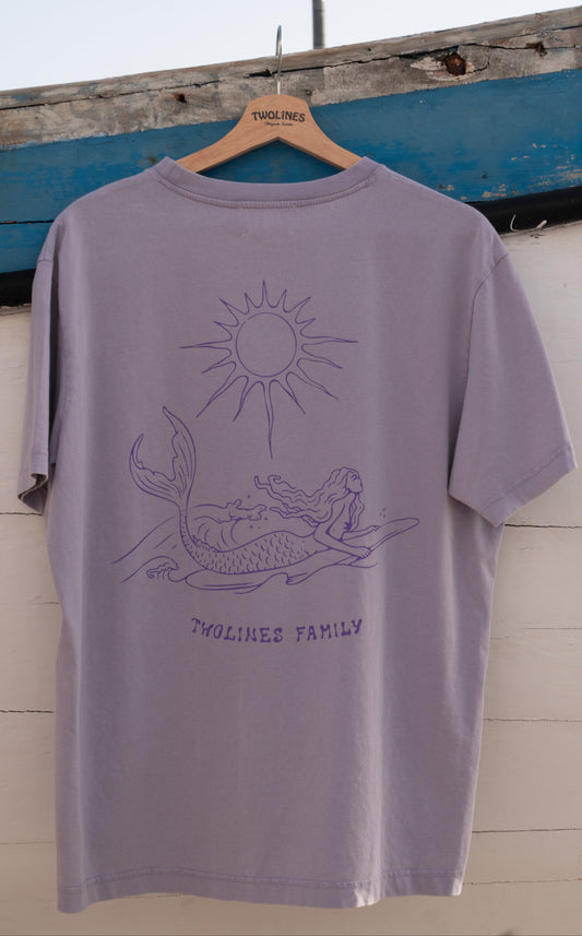 T-Shirt Twolines - Mermaid Surfer  Lavanda