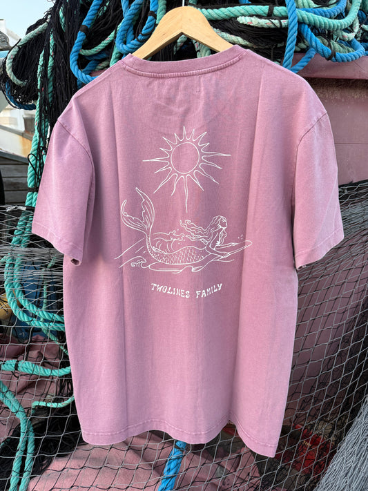T-Shirt Twolines - Mermaid Surfer  Lavanda