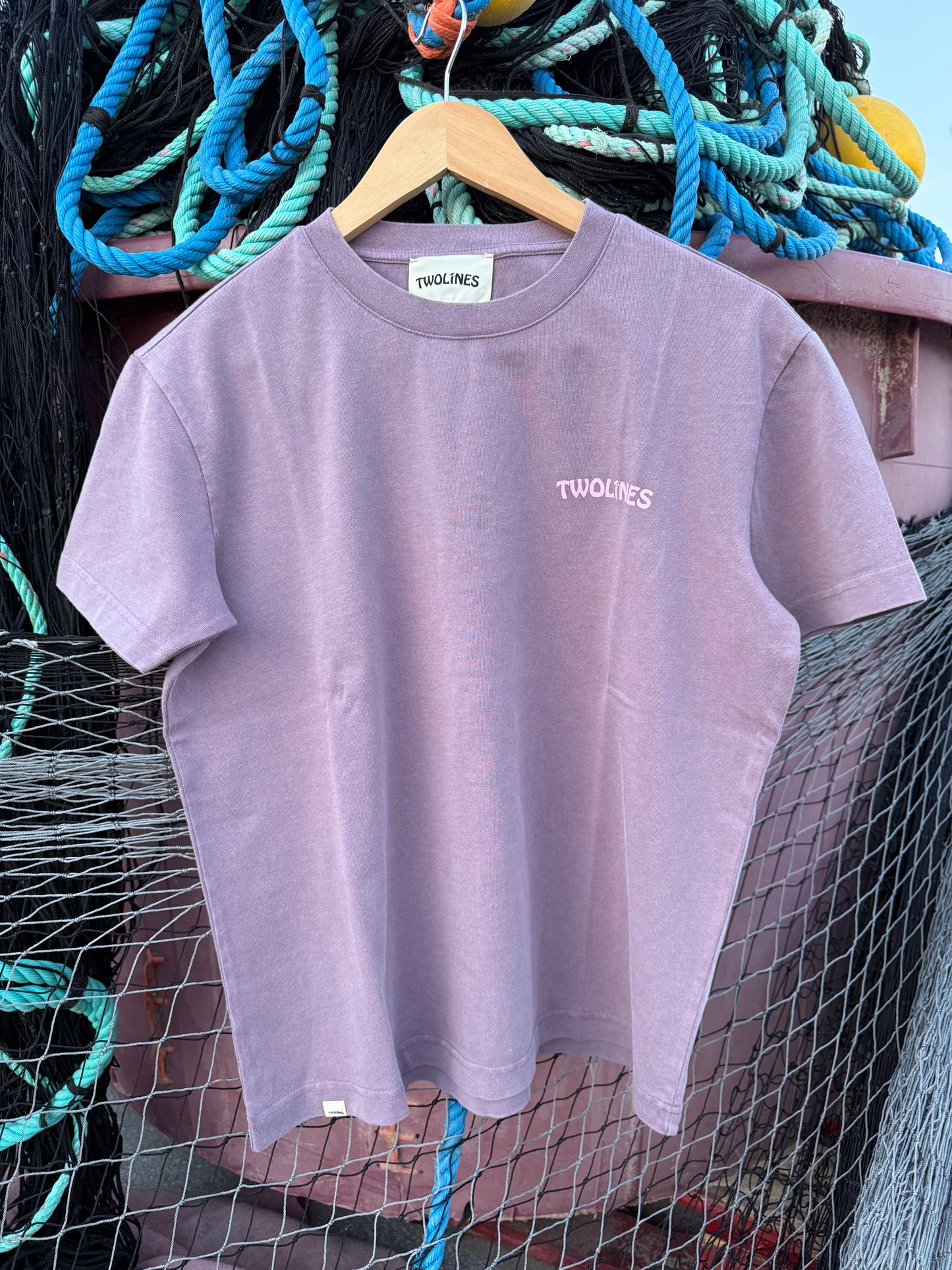 T-Shirt Two Lines -Mermaid Surfer / ROXO