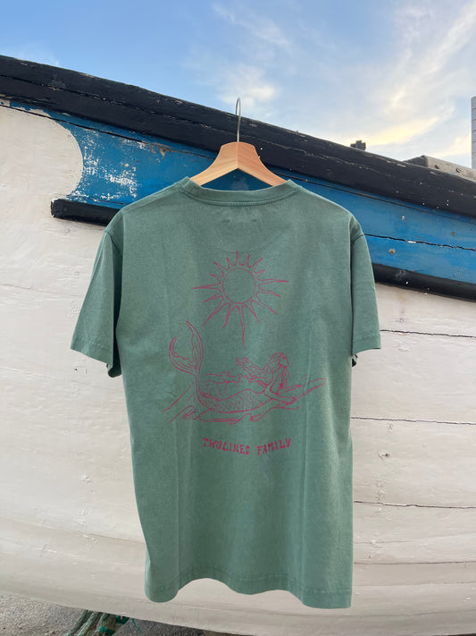 T-Shirt Twolines - Mermaid surfer green Amazonia
