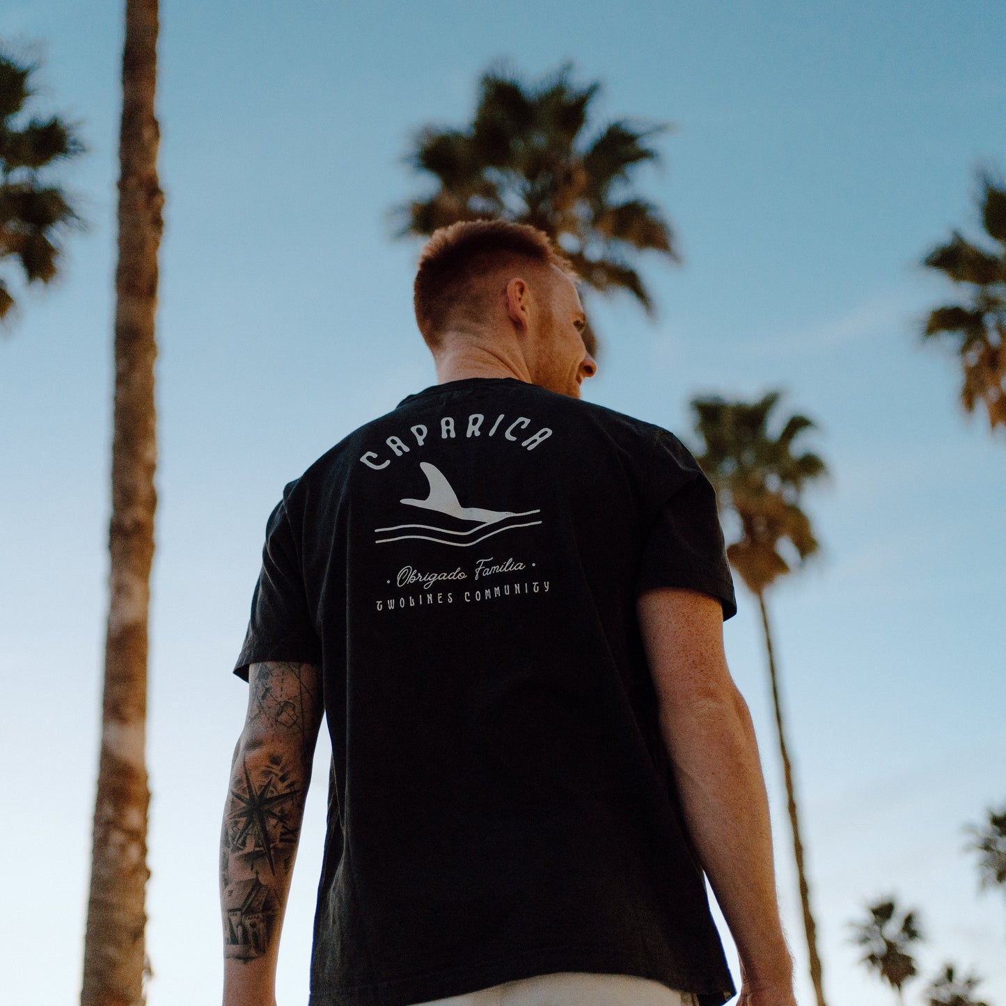 T-Shirt Twolines - caparica single fin /black